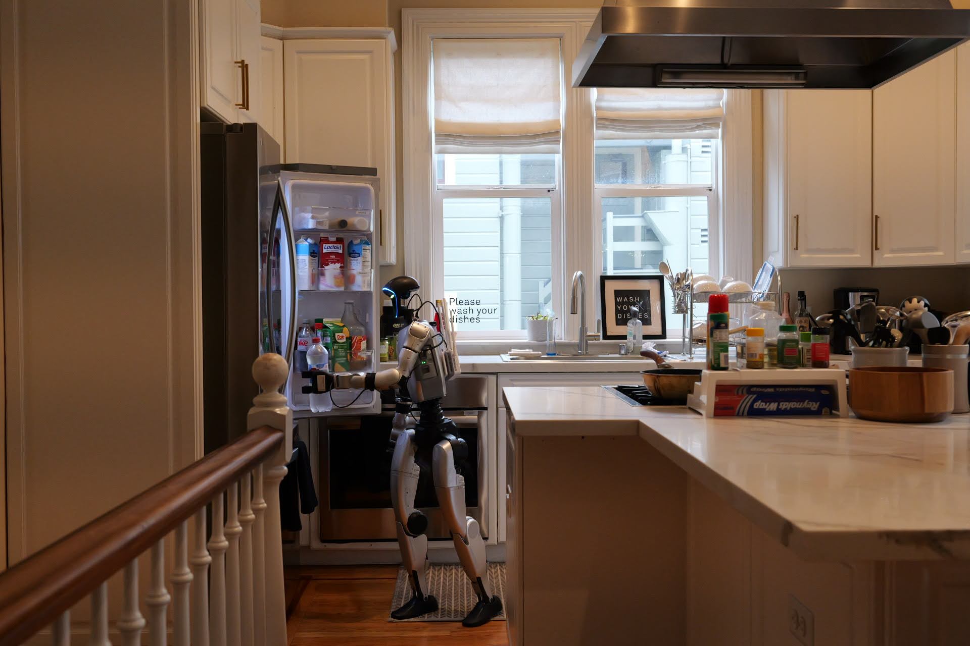 Robot in a sunlit San Francisco kitchen